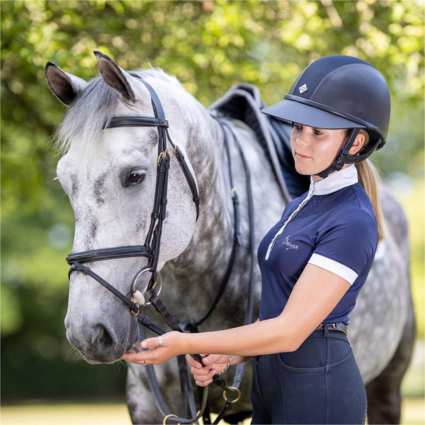 Charles Owen SP8 Plus Leather Look Sparkly Helmet SP8PLUS- Navy